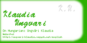 klaudia ungvari business card