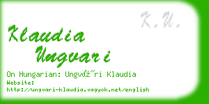 klaudia ungvari business card